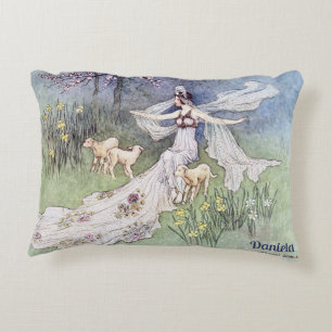 DANIELA FAIRY BOOK 1913 ~ Vintage Painting Goble ~ Accent Pillow