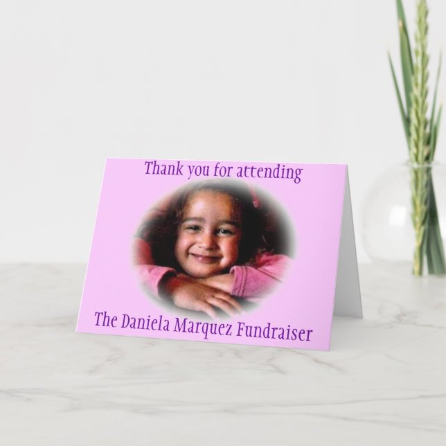 Daniela Fundraiser Letterpress Thank You Card (Front)