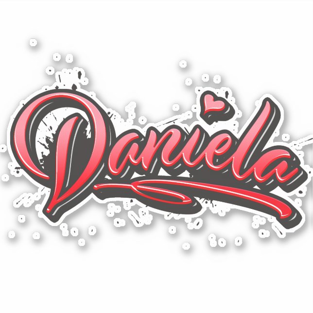 Daniela network Heart Graffiti Aufkleber Sticker (Front)