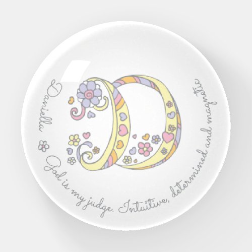 Daniella letter D doodle art name meaning Paperweight