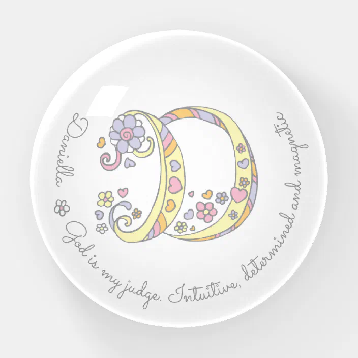 Daniella Letter D Doodle Art Name Meaning Paperweight Zazzle Com