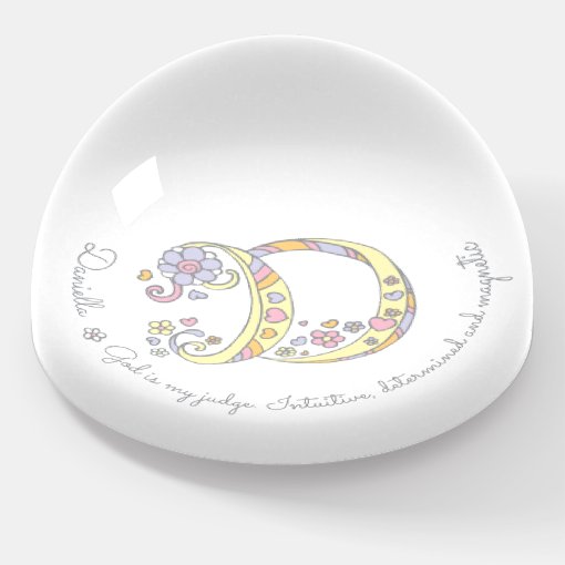 Daniella letter D doodle art name meaning Paperweight Zazzle