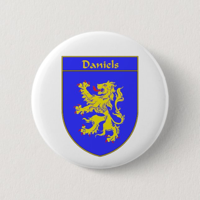 Daniels Coat of Arms/Family Crest Pinback Button (Front)