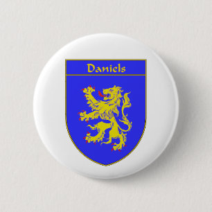 Daniels Coat of Arms/Family Crest Pinback Button