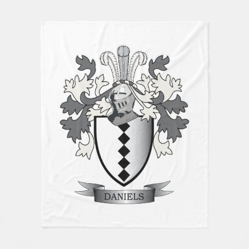 Daniels Family Crest Coat of Arms Fleece Blanket
