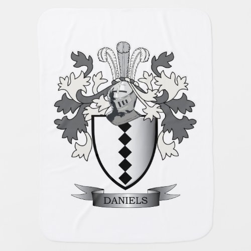 Daniels Family Crest Coat of Arms Swaddle Blanket