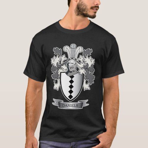 Daniels Family Crest Coat of Arms T_Shirt