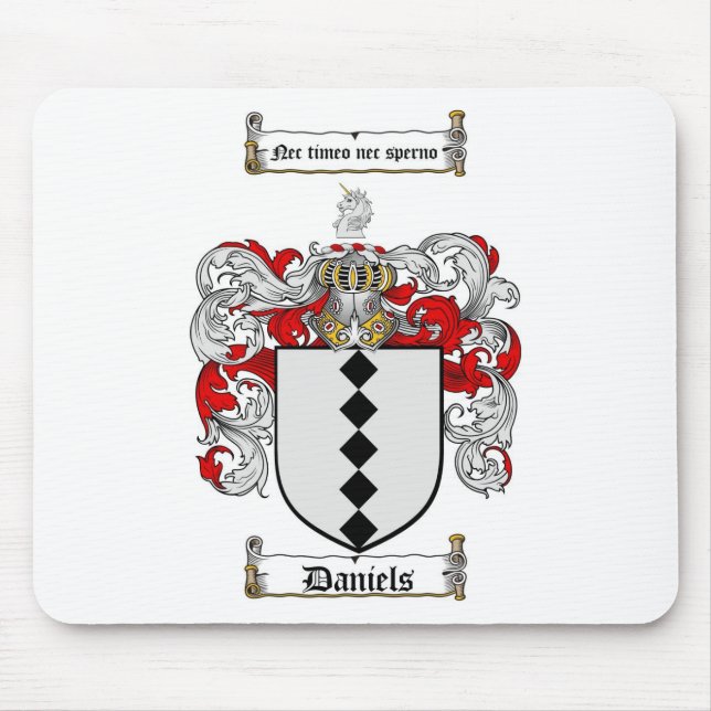 DANIELS FAMILY CREST -  DANIELS COAT OF ARMS MOUSE PAD (Front)
