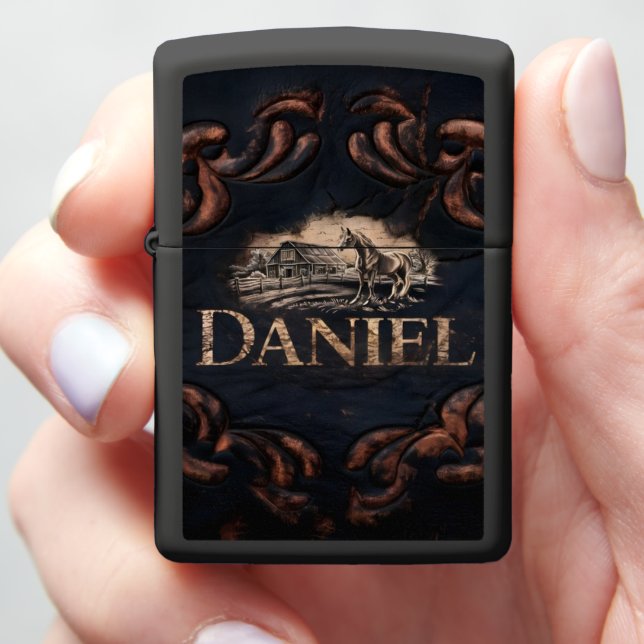 Daniel's Farm Sign Zippo Lighter (In Hand)