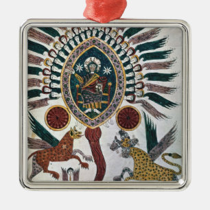 Daniel's vision of Four Beasts and God Metal Ornament