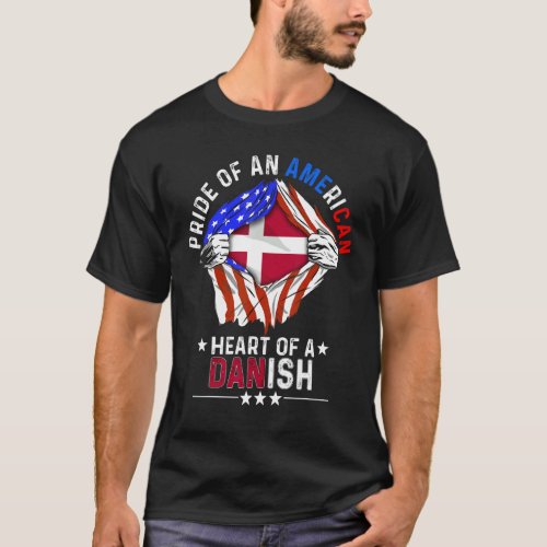 Danish American America Pride Foreign Country Denm T_Shirt