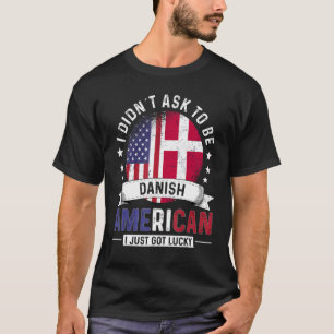 Danish American Countries Flags Pride Country Denm T-Shirt