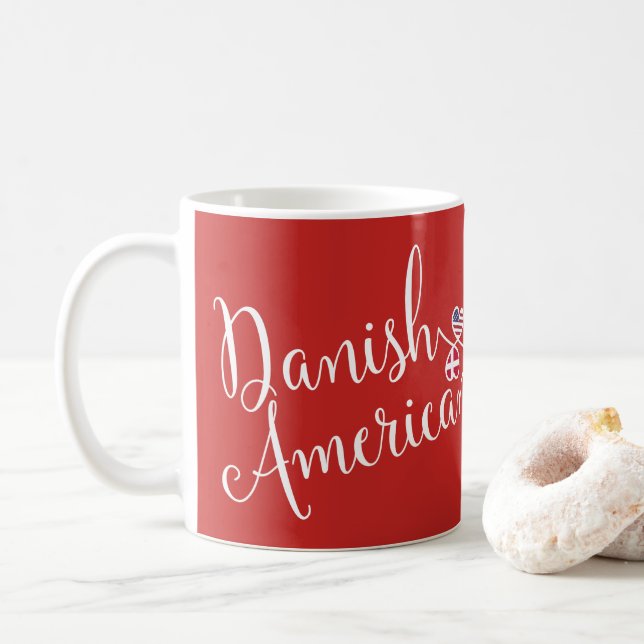 Danish American Entwined Hearts Mug (With Donut)
