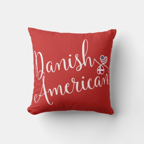 Danish American Entwined Hearts Throw Cushion