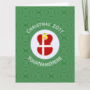 Danish Angel Christmas Flag Personalized  Card