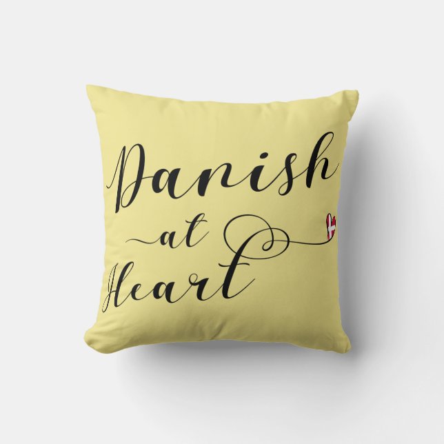 Danish At Heart Throw Cushion, Denmark Pillow (Front)