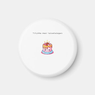 Danish Birthday magnet, cute cake birthday Magnet