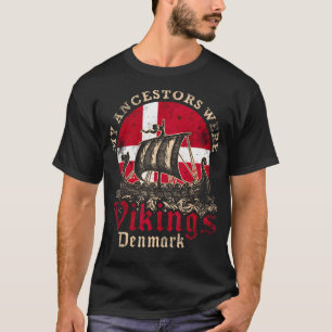 Danish Denmark Viking Ship Flag T-Shirt