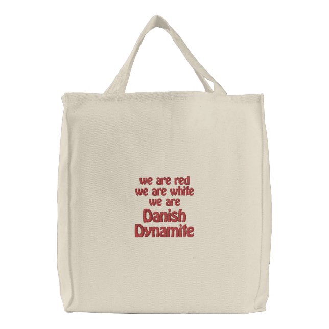 Danish Dynamite Embroidered Tote Bag (Front)