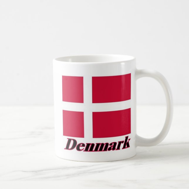 Danish Flag and Name Coffee Mug (Right)