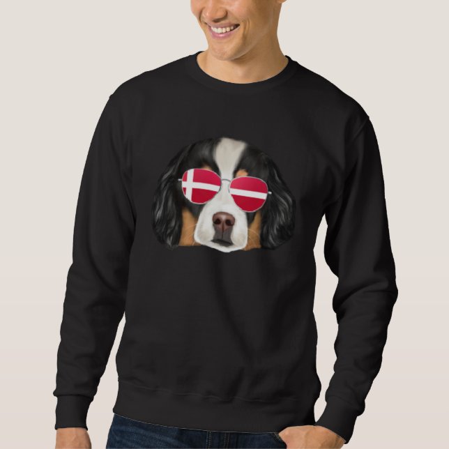 Danish Flag Bernese Mountain Dog Dog Denmark Pocke Sweatshirt (Front)