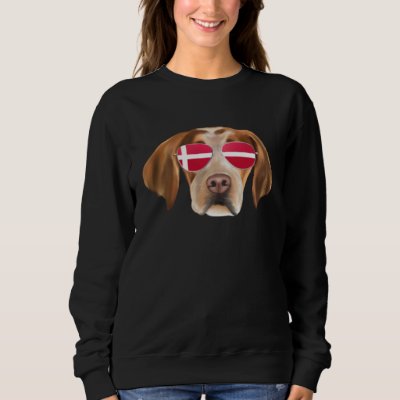 Danish Flag Brittany Dog Denmark Pocket Sweatshirt