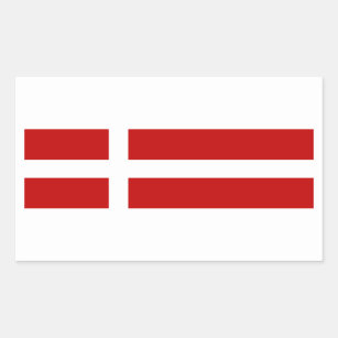 Danish Flag Bumper Rectangular Sticker