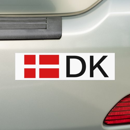 Danish flag bumper sticker with country code