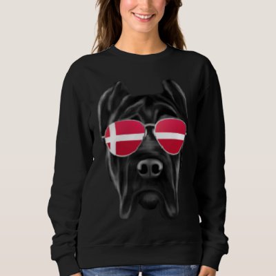 Danish Flag Cane Corso Dog Denmark Pocket Sweatshirt