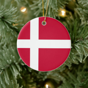 Danish Flag Ceramic Ornament