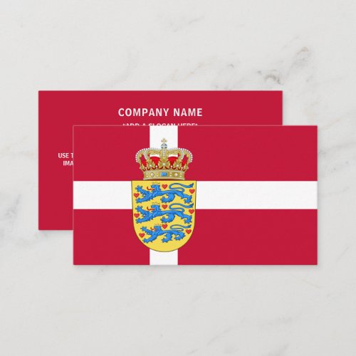 Danish Flag  Coat of Arms Flag of Denmark Business Card