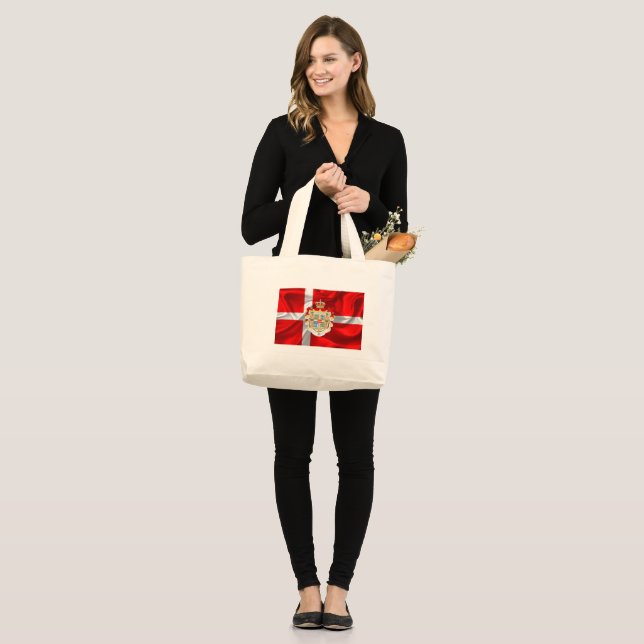 Danish flag-Coat of arms Large Tote Bag (Front (Model))