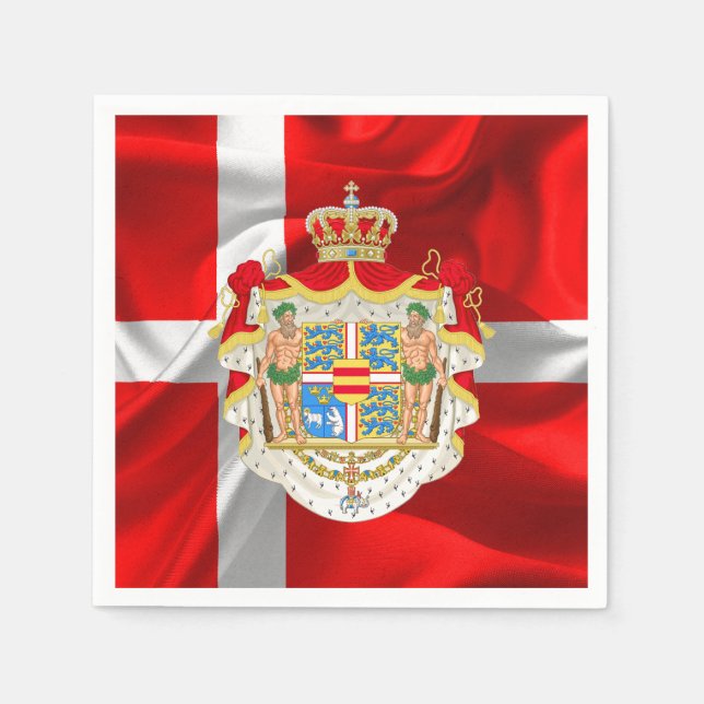 Danish flag-Coat of arms Paper Napkins (Front)