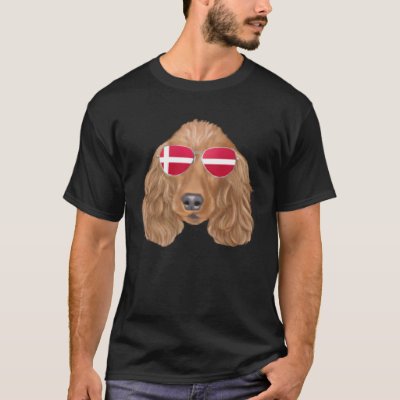 Danish Flag Cocker Spaniel Dog Denmark Pocket T-Shirt