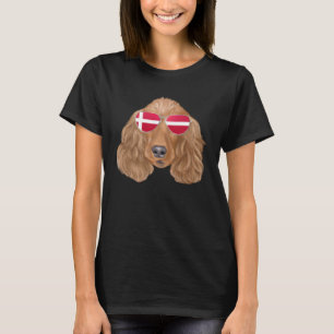 Danish Flag Cocker Spaniel Dog Denmark Pocket T-Shirt