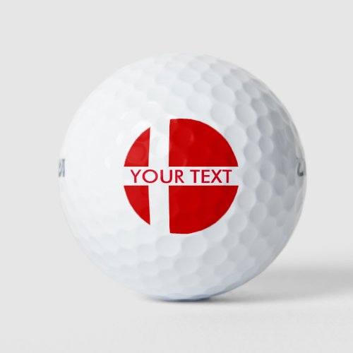 Danish flag custom golf ball set for Denmark