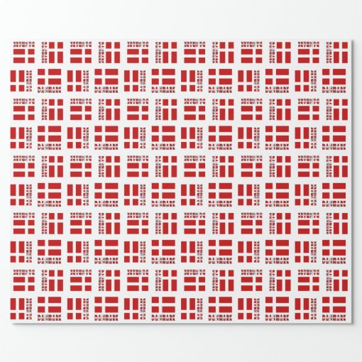 Danish Flag Danmark Dannebrog Wrapping Paper | Zazzle