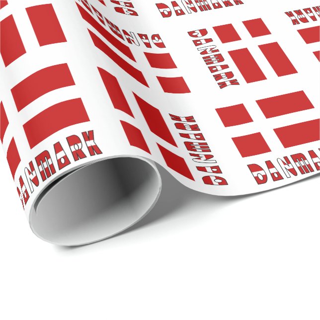 Danish Flag Danmark Dannebrog Wrapping Paper (Roll Corner)