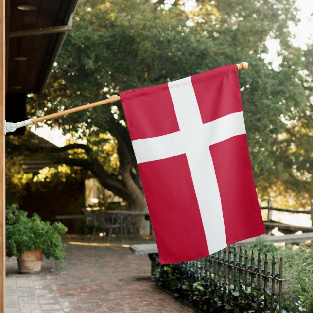 Danish Flag & Denmark country house flag / sports (In SItu)