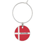 Danish Flag Denmark Wine Charm Travel Charm