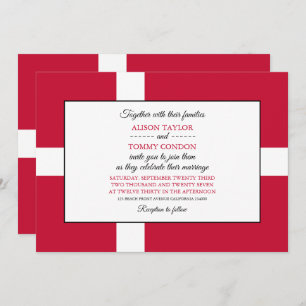 Danish Flag, Flag of Denmark Wedding Invitation