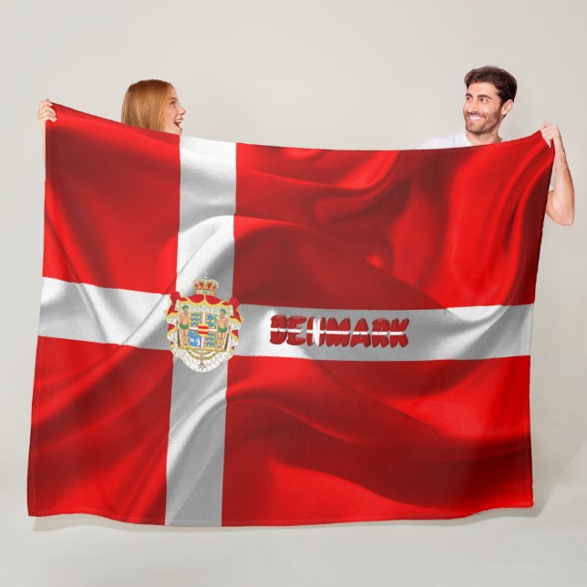 Danish flag fleece blanket (In Situ)
