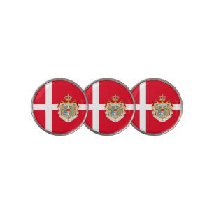 Danish flag golf ball marker