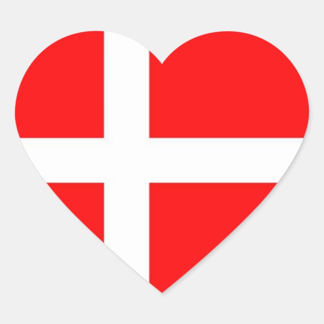 DANISH FLAG HEART STICKER (Front)