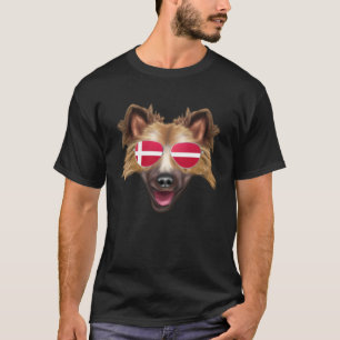 Danish Flag Icelandic Sheepdog Dog Denmark Pocket T-Shirt