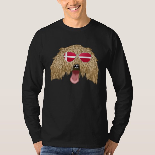 Danish Flag Italian Greyhound Dog Denmark Pocket T-Shirt (Front)