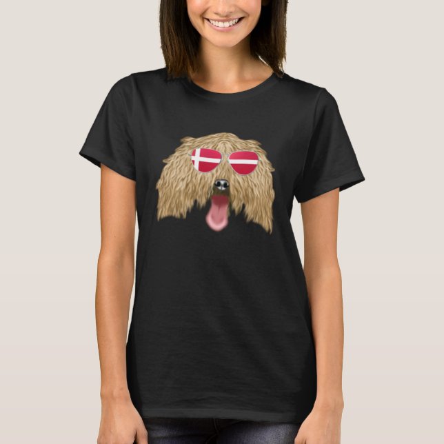 Danish Flag Italian Greyhound Dog Denmark Pocket T-Shirt (Front)