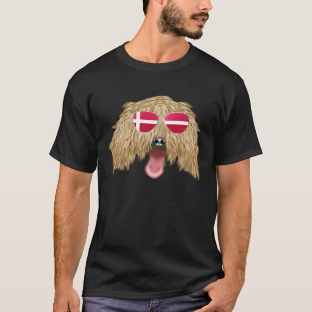 Danish Flag Italian Greyhound Dog Denmark Pocket T-Shirt (Front)