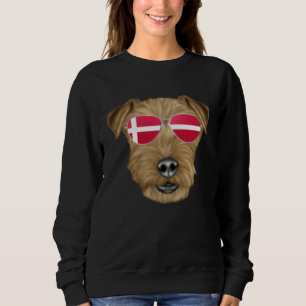 Danish Flag Lakeland Terrier Dog Denmark Pocket Sweatshirt