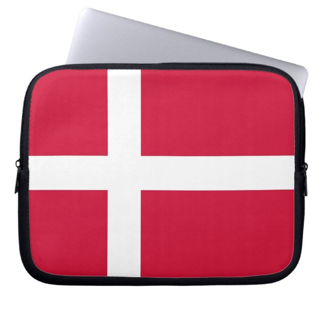 Danish Flag Laptop Sleeve (Front)